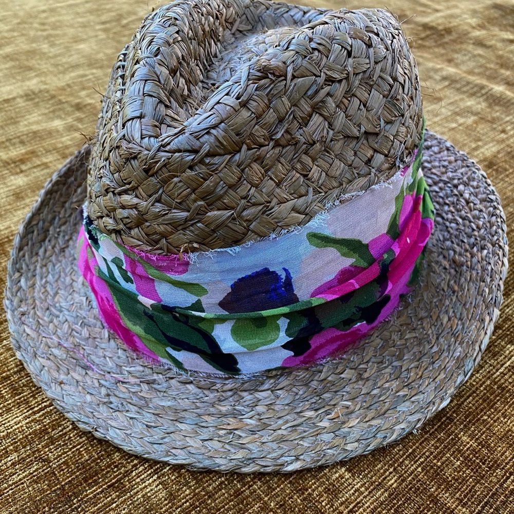 Anthropologie Hat Attack Rafia Fedora Small / Medium